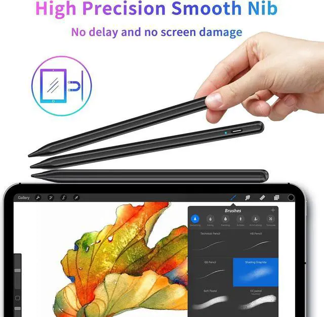 Alt view image 4 of 7 - Stylus Pen, Tablet Pen Compatible for iOS and Android Touchscreens, Rechargeable Stylus Pen with Dual Touch Screen, Stylus Pencil for Apple/Android/Samsung Tablet, 16.5CM,Black