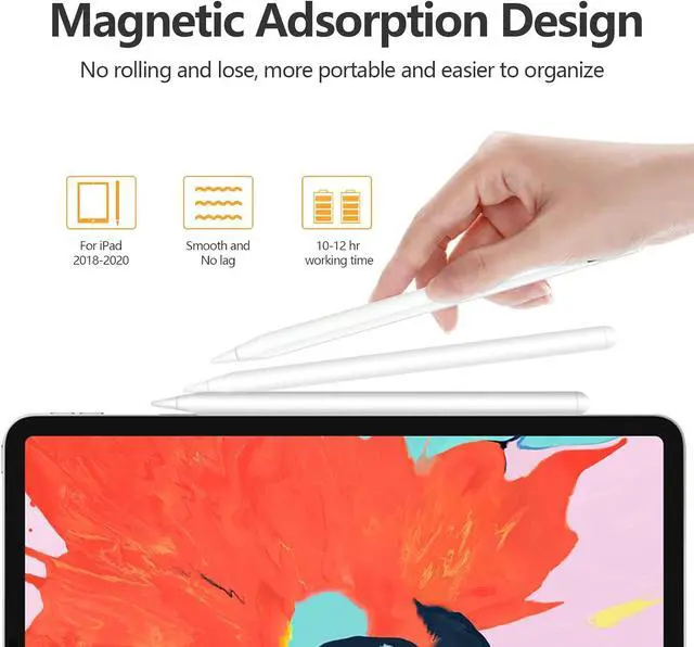 Alt view image 2 of 7 - Stylus Pen for iPad with Palm Rejection, Active Pencil Compatible with (2018-2024) iPad Pro (11/12.9 Inch),iPad 6/7/8th Gen, iPad Mini 5th Gen, iPad Air 3rd/4th Gen for Precise Writing/Drawing