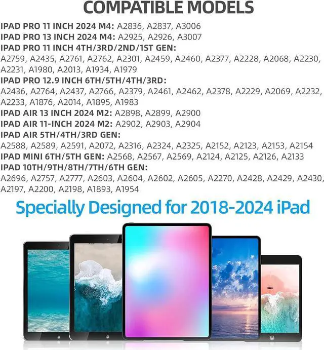 Alt view image 3 of 7 - Stylus Pen for iPad with Palm Rejection, Active Pencil Compatible with (2018-2024) iPad Pro (11/12.9 Inch),iPad 6/7/8th Gen, iPad Mini 5th Gen, iPad Air 3rd/4th Gen for Precise Writing/Drawing