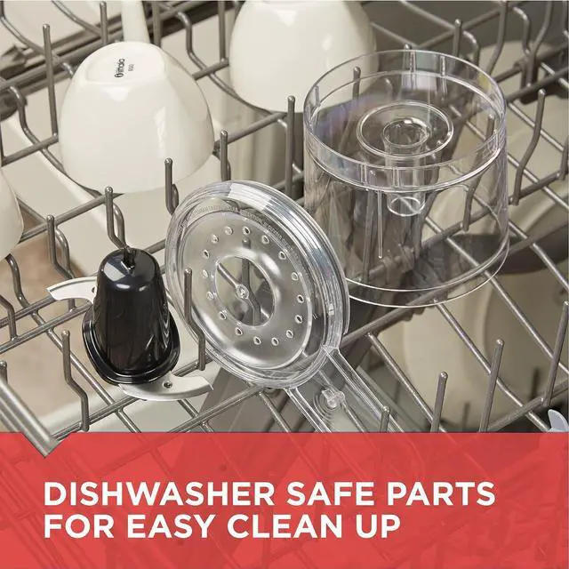 Alt view image 6 of 7 - Black+Decker HC300BC Black + Decker 3-Cup Food Processor, One Touch Pulse, Dishwasher Safe Parts, 3-Cup, Black