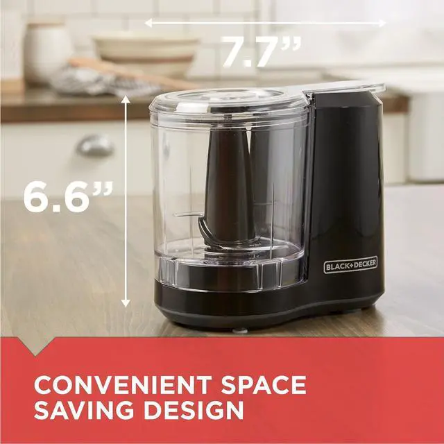 Alt view image 3 of 7 - Black+Decker HC300BC Black + Decker 3-Cup Food Processor, One Touch Pulse, Dishwasher Safe Parts, 3-Cup, Black