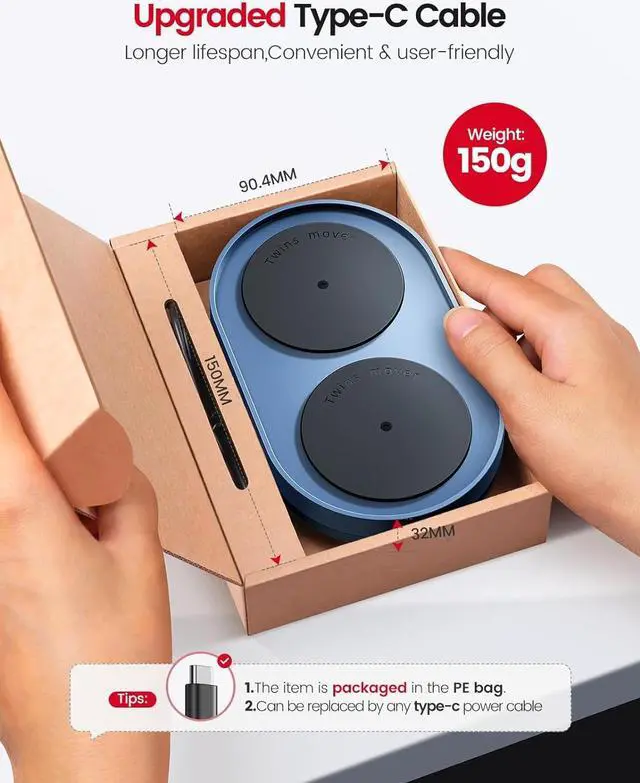 Alt view image 2 of 7 - Vaydeer Dual Turntable Mouse Mover,Undetectable Mouse Mover Jiggler Device with Adjustable Intervals & LED Screen Simulates Realistic Mouse Movement, Keep PC/Laptop Active to Improve Work Efficiency