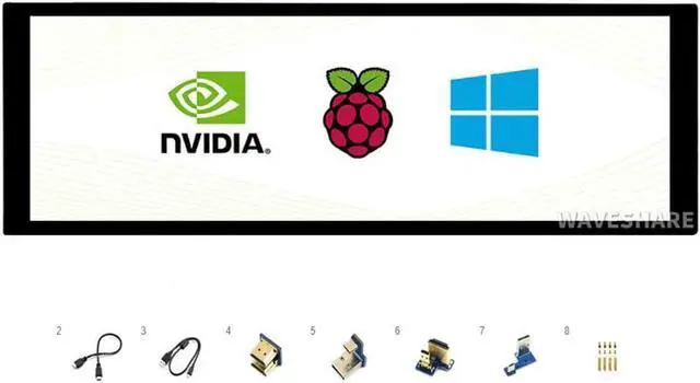 Main image of Waveshare 7.9inch Capacitive LCD HDMI Display,Mini Monitor,400×1280 Hardware Resolution IPS Touch Screen with Toughened Glass Cover Supports All Versions of Raspberry Pi Jetson Nano Windows