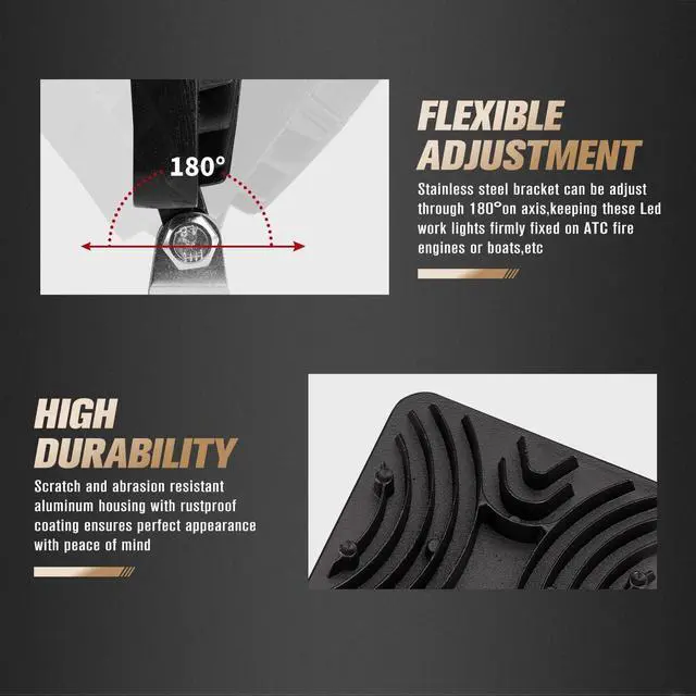 Alt view image 6 of 7 - FIERYRED 4Inch 48W LED Work Light - Spot LED Light Bar for Tractor Offroad 4WD Truck ATV UTV SUV, All Weather Driving Light Pods Daytime Running Light