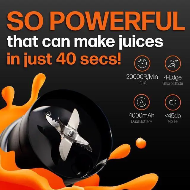 Alt view image 6 of 6 - Maika - Portable blender rechargeable type c personal blender, mini blender, smoothie blender, licuadora portatil blender for shakes and smoothies QR code access to Natural Restore Health Program