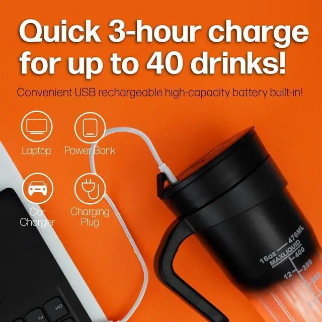 Alt view image 2 of 6 - Maika - Portable blender rechargeable type c personal blender, mini blender, smoothie blender, licuadora portatil blender for shakes and smoothies QR code access to Natural Restore Health Program