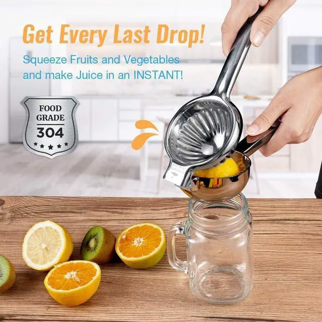 Alt view image 3 of 7 - Upgraded Lemon Squeezer meidong Super Stainless Steel 304 Hand Press Juicer Manual Citrus for Juicing Lemon & Limes, Vegetables