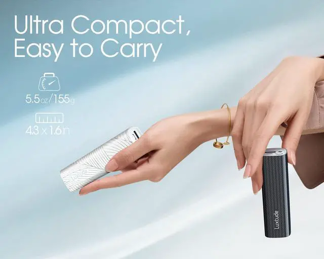 Alt view image 3 of 7 - Luxtude 10000mAh Small Portable Charger with Flashlight, Mini & Lightweight Power Bank, Compact External Battery Pack Lipstick Portable Phone Charger for iPhone, Android, Samsung, etc (2 Pack 5000mAh)