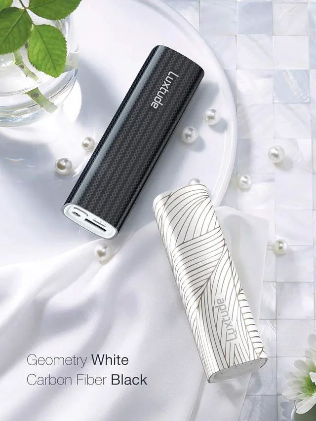 Alt view image 4 of 7 - Luxtude 10000mAh Small Portable Charger with Flashlight, Mini & Lightweight Power Bank, Compact External Battery Pack Lipstick Portable Phone Charger for iPhone, Android, Samsung, etc (2 Pack 5000mAh)