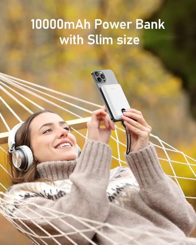 Alt view image 7 of 7 - VEEKTOMX Mini Portable Charger 10000mAh, 22.5W PD&QC 3.0 USB C Fast Charging Power Bank, Small Battery Pack with LED Display, Travel Essential Slim Battery Bank Compatible with iPhone,Samsung, etc