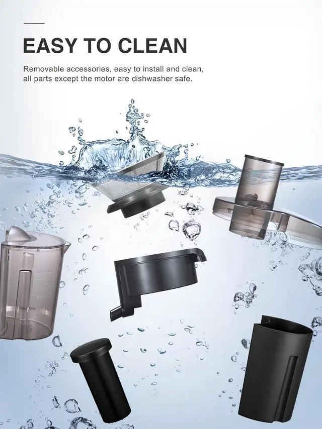 Alt view image 6 of 7 - Reemix Juicer Machine, Big Mouth Large 3 Feed Chute for Whole Fruits and Vegetables, Easy to Clean, Centrifugal Extractor, BPA Free, 500W Motor, Black (500, Watts)