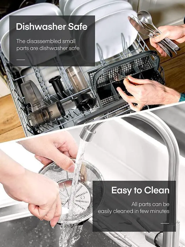 Alt view image 7 of 7 - FOHERE Juicer Machine, Big Mouth Centrifugal Juicer with 3 Speed Setting, Wide 3 Feed Chute for Whole Fruit Vegetable, Juicer Extractor with Quiet Motor and Pulse Function, Easy to Clean