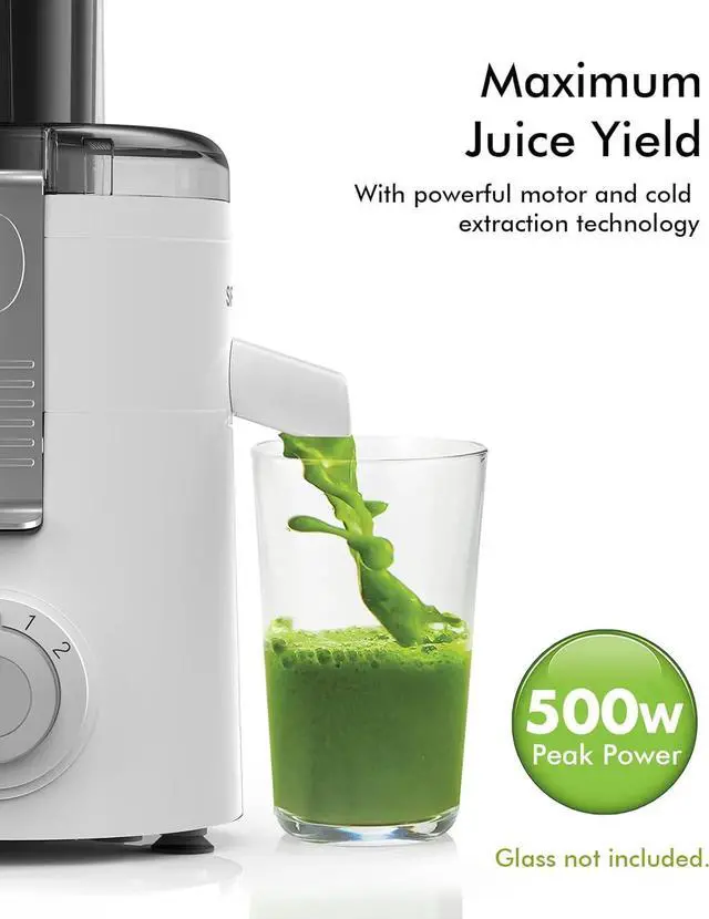 Alt view image 4 of 7 - Juicer Machines, SiFENE Compact Centrifugal Juicer Extractor, Juice Maker for Vegetable and Fruit with 3-Speed Setting, BPA Free, Easy to Clean, White
