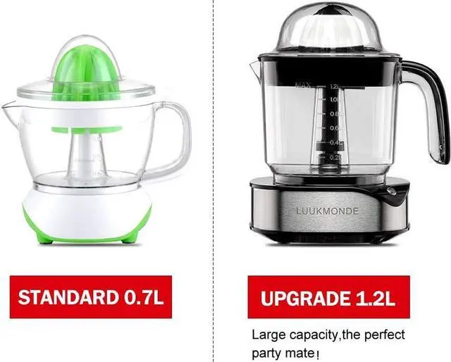 Alt view image 3 of 6 - Electric Citrus Juicer 1.2L Large Volume, Orange Juicer with Powerful Motor and LED Working Lamp, Electric Lemon Squeezer for Orange Lemon Lime Grapefruit by LUUKMONDE