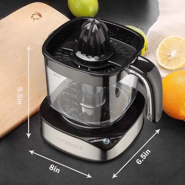 Alt view image 5 of 6 - Electric Citrus Juicer 1.2L Large Volume, Orange Juicer with Powerful Motor and LED Working Lamp, Electric Lemon Squeezer for Orange Lemon Lime Grapefruit by LUUKMONDE