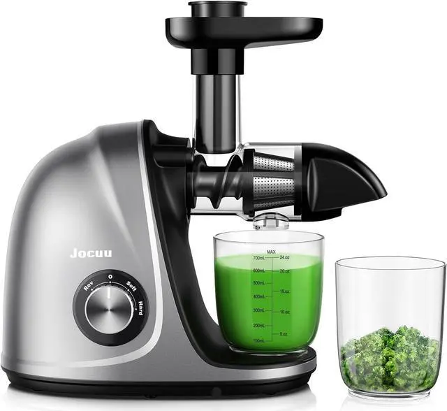 Main image of Jocuu Cold Press Juicer Machine with 2-Speed Modes - Slow Masticating Juicer for Vegetables and Fruits with Recipes, Brush & Reverse Function, Quiet Motor - Grey