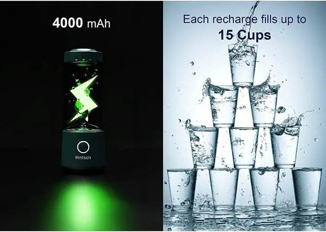 Alt view image 4 of 5 - Portable Blender USB Rechargeable, Hotsch Personal Size Blender for Shakes and Smoothies, Strong Cutting Power with Six Blades, 13.5 Oz Mini Juicer Cup for Sports, Travel and Outdoors (13.5oz green)
