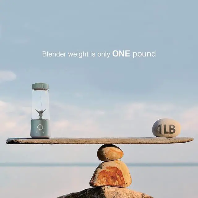 Alt view image 5 of 5 - Portable Blender USB Rechargeable, Hotsch Personal Size Blender for Shakes and Smoothies, Strong Cutting Power with Six Blades, 13.5 Oz Mini Juicer Cup for Sports, Travel and Outdoors (13.5oz green)