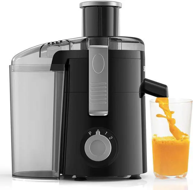 Main image of Juicer Machines, SiFENE Compact Centrifugal Juicer Extractor, Juice Maker for Vegetable and Fruit with 3-Speed Setting, BPA Free, Easy to Clean, Black