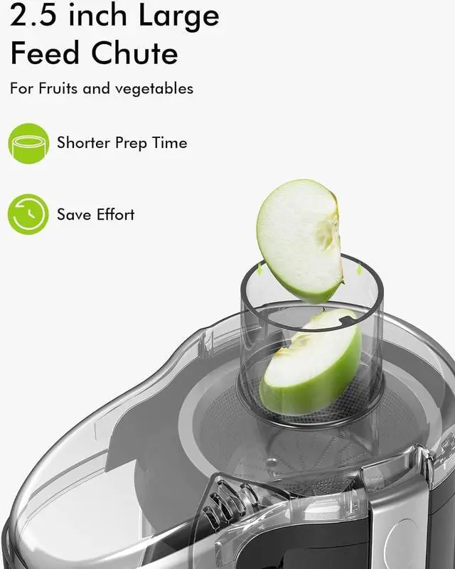 Alt view image 4 of 7 - Juicer Machines, SiFENE Compact Centrifugal Juicer Extractor, Juice Maker for Vegetable and Fruit with 3-Speed Setting, BPA Free, Easy to Clean, Black