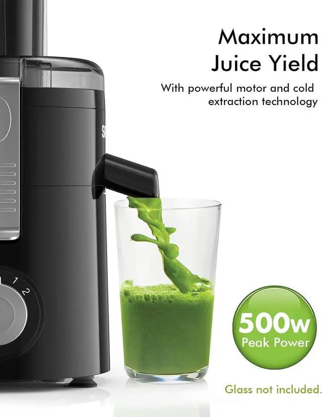 Alt view image 2 of 7 - Juicer Machines, SiFENE Compact Centrifugal Juicer Extractor, Juice Maker for Vegetable and Fruit with 3-Speed Setting, BPA Free, Easy to Clean, Black