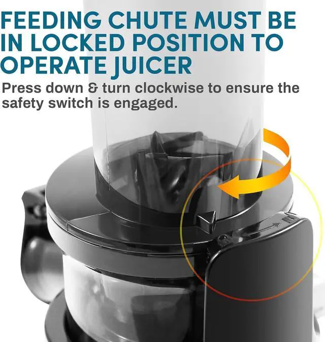 Alt view image 2 of 7 - Elite Gourmet EJX600 Compact Small Space-Saving Masticating Slow Juicer, Cold Press Juice Extractor, Nutrient and Vitamin Dense, Easy to Clean, 16 oz Juice Cup, Charcoal Grey
