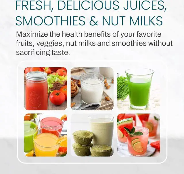 Alt view image 3 of 7 - Elite Gourmet EJX600 Compact Small Space-Saving Masticating Slow Juicer, Cold Press Juice Extractor, Nutrient and Vitamin Dense, Easy to Clean, 16 oz Juice Cup, Charcoal Grey