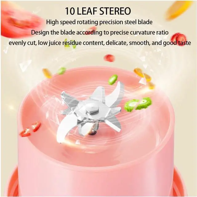 Alt view image 6 of 7 - ANQIA Portable Blender for Shakes and Smoothies 30oz Small Personal Blender with 10 Blades Portable Juicer Blender for Travel, Sports, Kitchen Blue