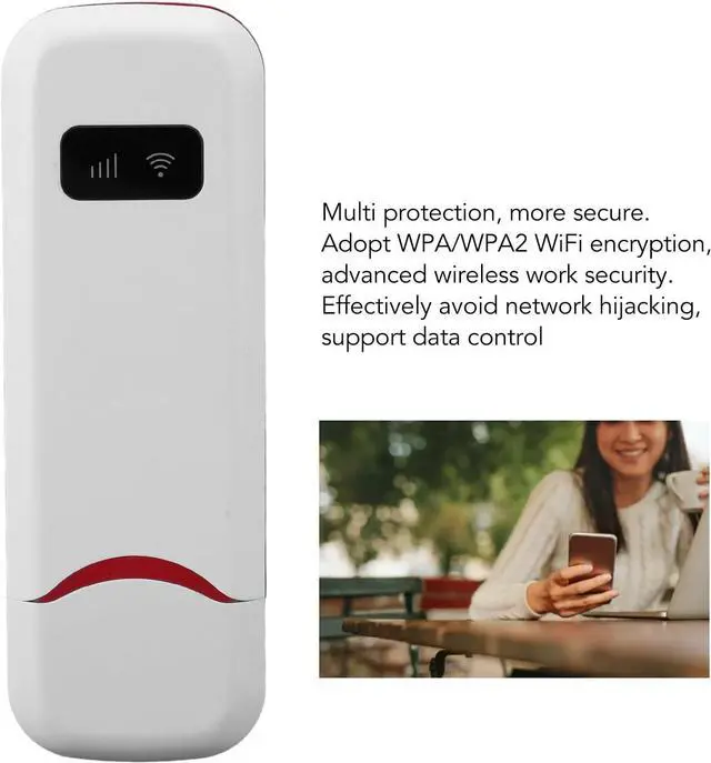 Alt view image 2 of 7 - 4G LTE USB Portable WiFi Router, Network Router, Pocket USB Mobile Hotspot with SIM Card Slot, USB Network Adapter, Up to 10 WiFi Device