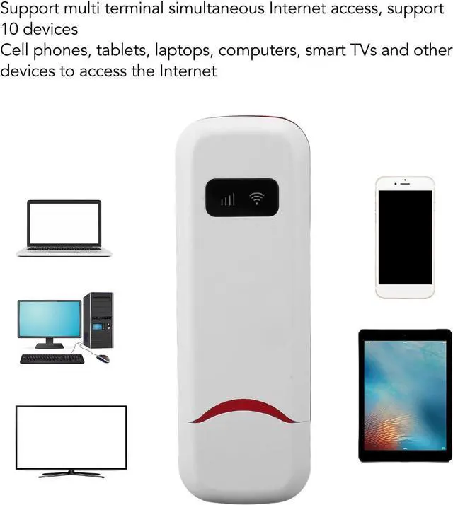 Alt view image 4 of 7 - 4G LTE USB Portable WiFi Router, Network Router, Pocket USB Mobile Hotspot with SIM Card Slot, USB Network Adapter, Up to 10 WiFi Device