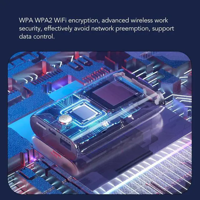 Alt view image 4 of 7 - 4G LTE WiFi Mobile Hotspot, 300Mbps WiFi Travel Router, Unlocked Portable WiFi Hot Spot Device with SIM Card Slot, Pocket WiFi with 6000mAh Rechargeable Battery, Supports 10 Device