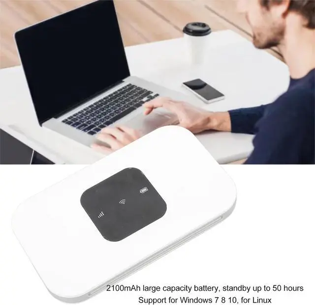 Alt view image 2 of 7 - 4G 150Mps LTE Mobile WiFi Router, Portable Pocket Hotspot Supports 10 Users, Travel WiFi Router with Micro SIM Card Insert 2100mAh Battery, 4G LTE Mobile WiFi for Windows 7 8 10