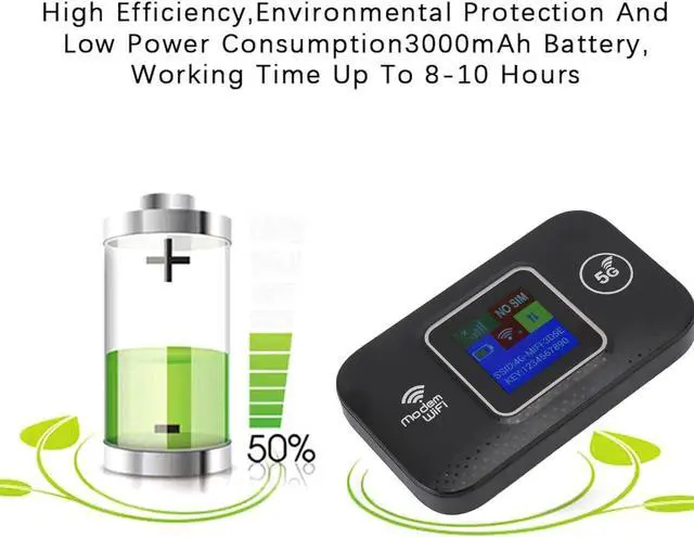 Alt view image 2 of 7 - 4G LTE Router, 300Mbps High Speed Portable WiFi Cordless Mobile Hotspot with SIM Card Slot, USB Powered Sharing Up to 10 WiFi Devices 4G Mobile WiFi for Europe