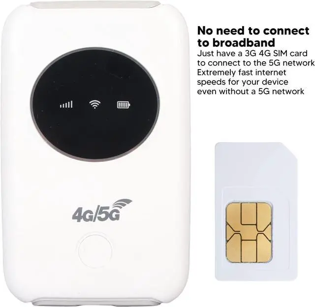 Alt view image 5 of 7 - Mobile WiFi Hotspot, 5G WiFi 300Mbps 4G 3G LTE Router with Sim Card Slot, Router Portable Mobile Hotspot for Laptop Smartphone, 3200MAh, Up to 10 WiFi Connect Devices