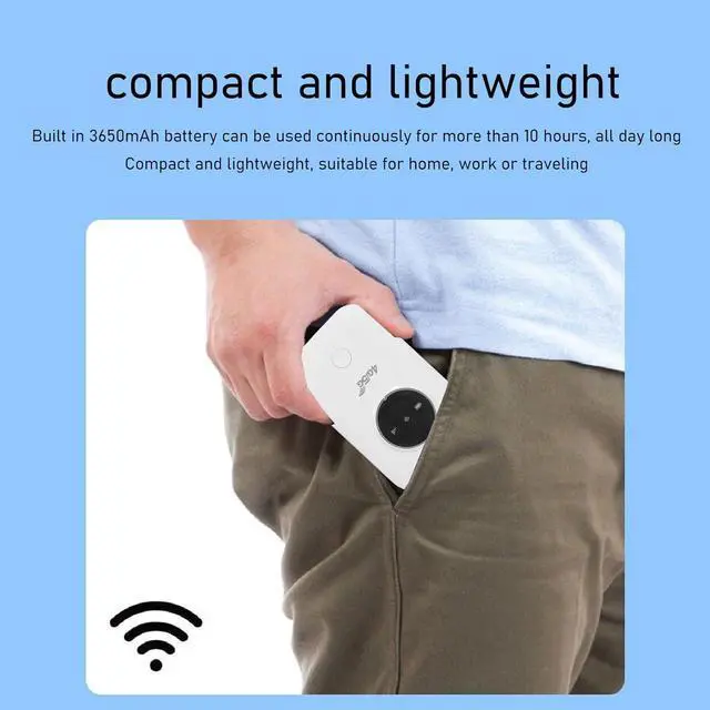 Alt view image 3 of 7 - 300Mbps 4G LTE Mobile Hotspot,Portable Pocket Router for Travel, 3G/4G Mobile WiFi Hot Spot with SIM Card Slot Supports B1 B3 B5 B7 B8 B40,3650mAh Battery