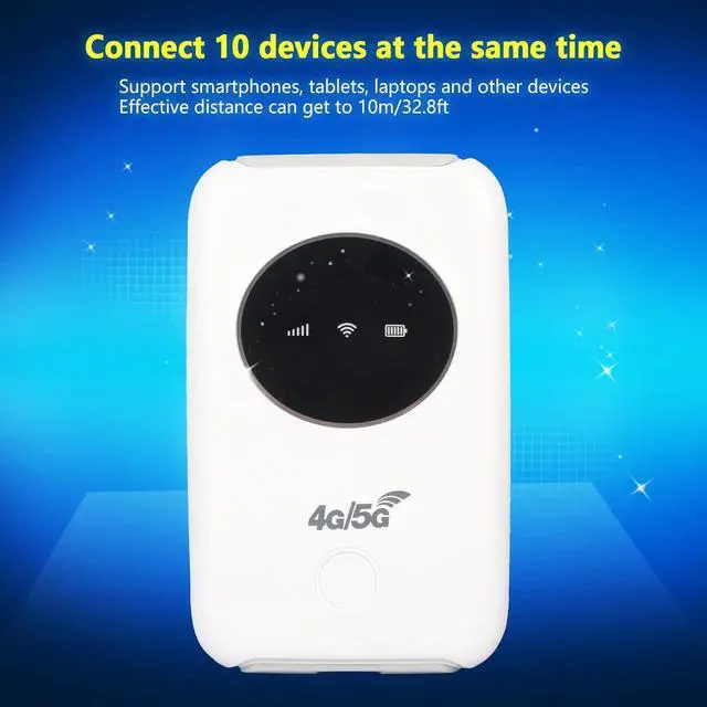 Alt view image 3 of 7 - Portable 4G LTE Mobile Hotspot, 5G WiFi USB Router with 3200MAh Battery, SIM Card Slot, 300Mbps Unlocked, Connect Up to 10 Devices for Travel and Outdoor Activities