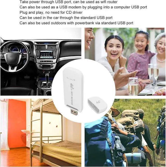 Alt view image 3 of 7 - 4G LTE Router, 150Mbps Support 10 Users USB Interface Portable 4G Router with SIM Card Slot Hotspot Mini Router Unlocked 4G Dongle,for Tablet Laptop