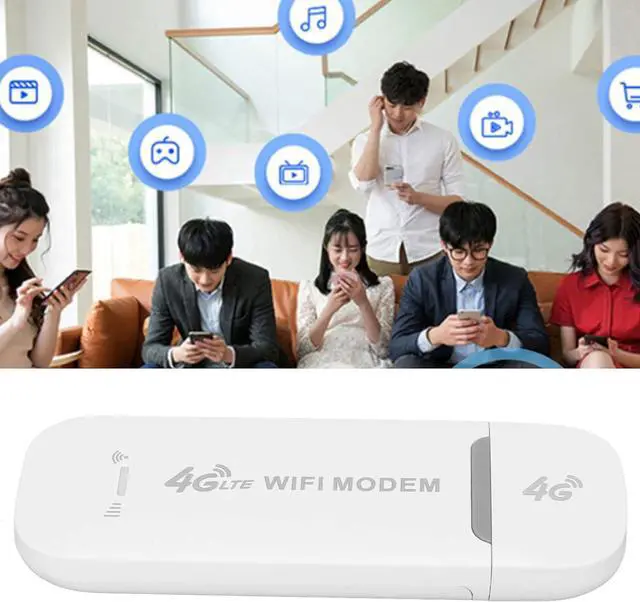 Alt view image 2 of 7 - 4G LTE Router, 150Mbps Support 10 Users USB Interface Portable 4G Router with SIM Card Slot Hotspot Mini Router Unlocked 4G Dongle,for Tablet Laptop