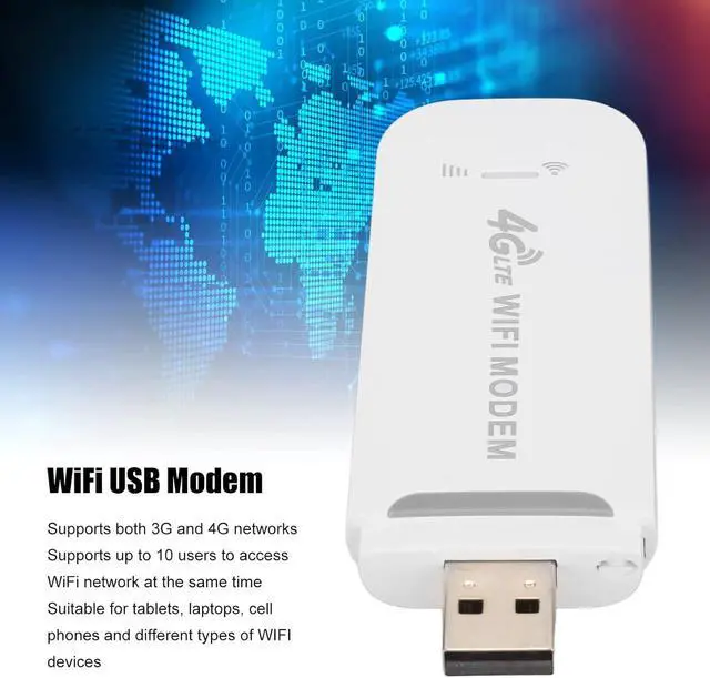 Alt view image 6 of 7 - 4G LTE Router, 150Mbps Support 10 Users USB Interface Portable 4G Router with SIM Card Slot Hotspot Mini Router Unlocked 4G Dongle,for Tablet Laptop