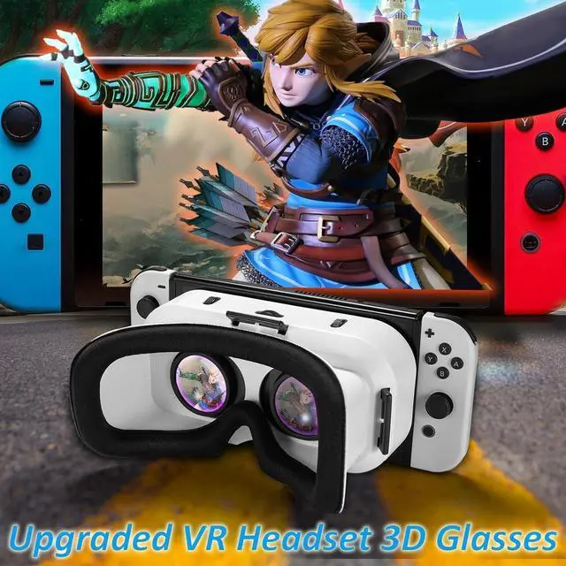 Alt view image 5 of 7 - Switch VR Headset Compatible with Nintendo Switch & OLED, Upgraded with Adjustable HD Lenses, Virtual Reality Glasses for Nintendo Switch & Switch OLED Model, Switch VR Kit, Switch 3D Goggles