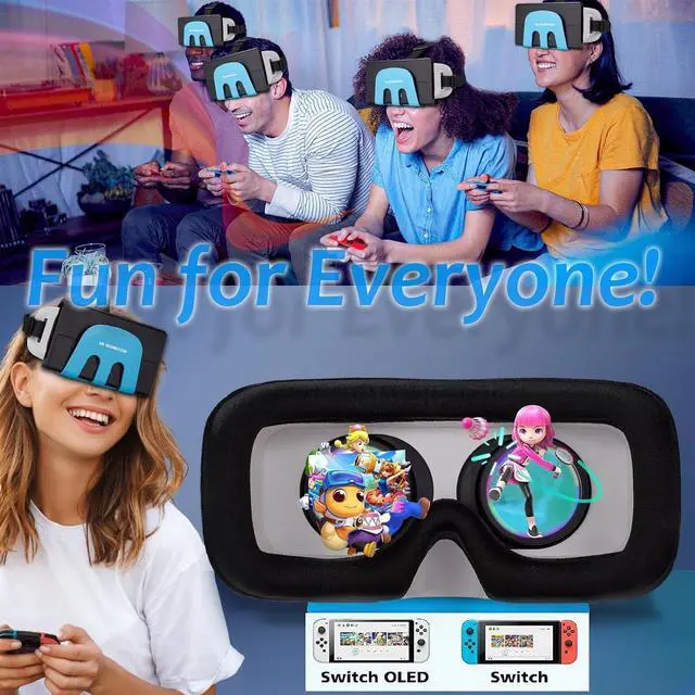 Alt view image 6 of 7 - Switch VR Headset Compatible with Nintendo Switch & OLED, Upgraded with Adjustable HD Lenses, Virtual Reality Glasses for Nintendo Switch & Switch OLED Model, Switch VR Kit, Switch 3D Goggles