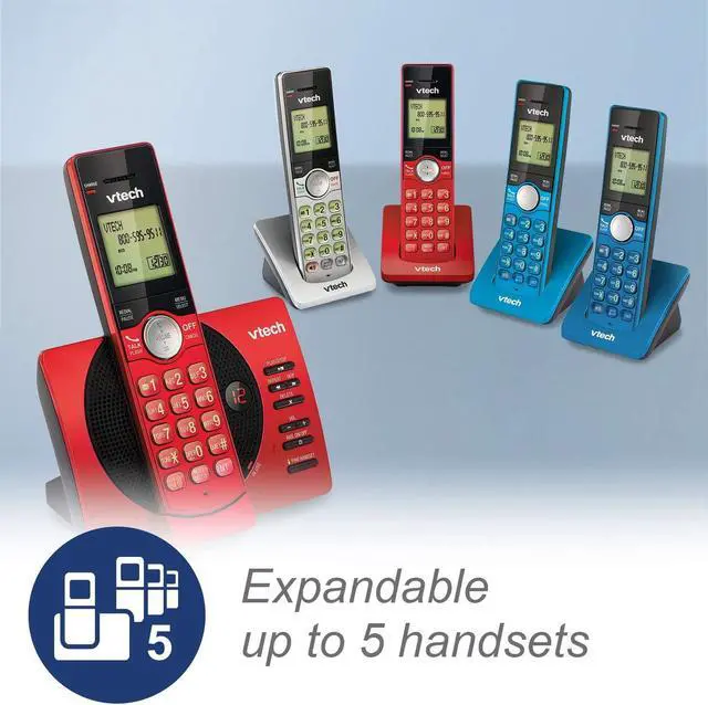 Alt view image 7 of 7 - VTech DECT 6.0 Dual Handset Cordless Phones with ITAD, CID, Backlit Keypads and Screens, Full Duplex Handset Speakerphones, Call Block Red - CS6929-26