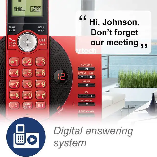 Alt view image 2 of 7 - VTech DECT 6.0 Dual Handset Cordless Phones with ITAD, CID, Backlit Keypads and Screens, Full Duplex Handset Speakerphones, Call Block Red - CS6929-26