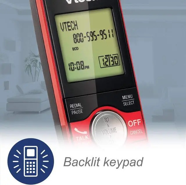 Alt view image 4 of 7 - VTech DECT 6.0 Dual Handset Cordless Phones with ITAD, CID, Backlit Keypads and Screens, Full Duplex Handset Speakerphones, Call Block Red - CS6929-26