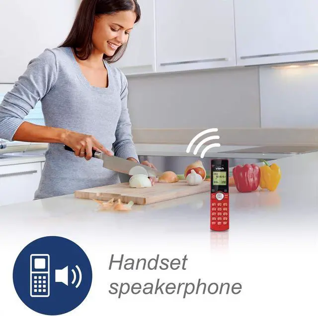 Alt view image 3 of 7 - VTech DECT 6.0 Dual Handset Cordless Phones with ITAD, CID, Backlit Keypads and Screens, Full Duplex Handset Speakerphones, Call Block Red - CS6929-26