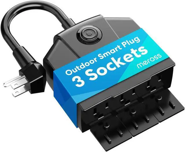 Main image of meross Outdoor Smart Plug, Outdoor Wi-Fi Outlet with 3 Sockets Independently Compatible with Alexa, Google Home and SmartThings, IP44 Waterproof, Voice & Remote Control,Timer, FCC and ETL Certified