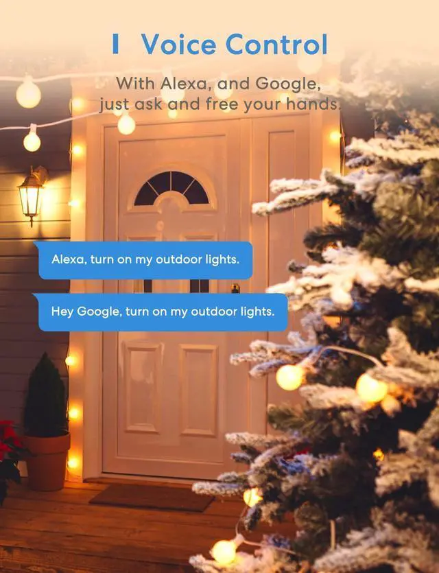 Alt view image 5 of 7 - meross Outdoor Smart Plug, Outdoor Wi-Fi Outlet with 3 Sockets Independently Compatible with Alexa, Google Home and SmartThings, IP44 Waterproof, Voice & Remote Control,Timer, FCC and ETL Certified