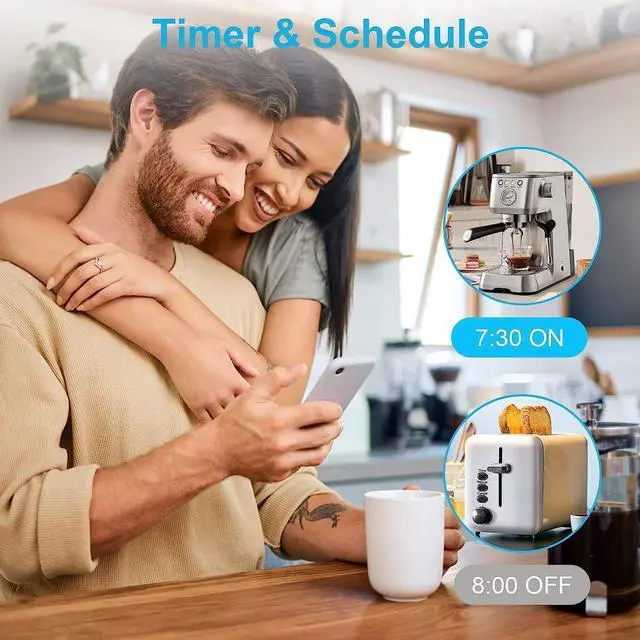 Alt view image 4 of 7 - EIGHTREE Smart Plug, Mini Wi-Fi Plug That Works with Alexa & Google Home, Compatible with SmartThings, Smart Socket with Remote Control & Timer Function, 2.4Ghz Wi-Fi Only, No Hub Required