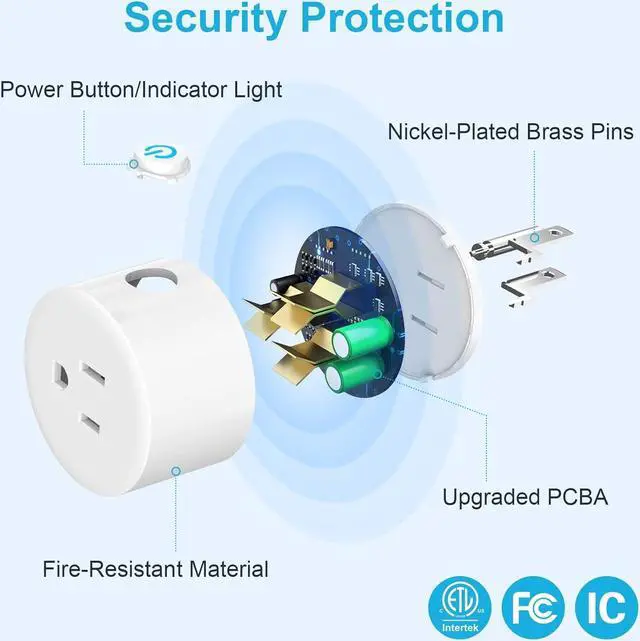 Alt view image 7 of 7 - EIGHTREE Smart Plug, Mini Wi-Fi Plug That Works with Alexa & Google Home, Compatible with SmartThings, Smart Socket with Remote Control & Timer Function, 2.4Ghz Wi-Fi Only, No Hub Required