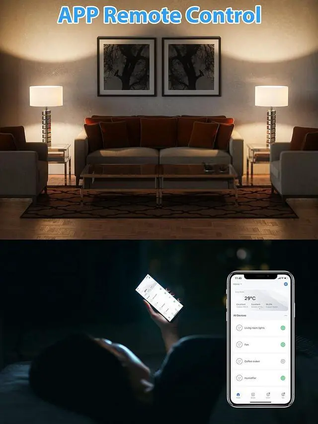 Alt view image 7 of 7 - EIGHTREE Smart Plug Alexa, Smart Outlet, Works with Alexa, Google Home and SmartThings, WiFi Smart Plugs with APP Remote Control and Timer Function, 2.4GHz Wi-Fi Only, Prise Intelligente, 4Packs